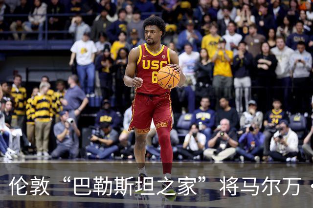 伦敦“巴勒斯坦之家”将马尔万·巴尔古提的雕像置于屋顶，背后是巨大的巴勒斯坦国旗